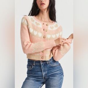 LoveShackFancy Dimples Cropped Cardigan in Champagne Toast Size Medium